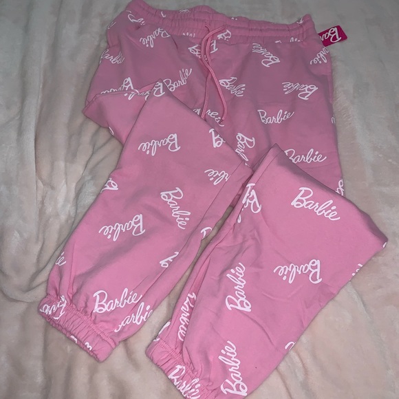 Barbie Pants - Barbie pink and white joggers size XL cotton brand new with tags